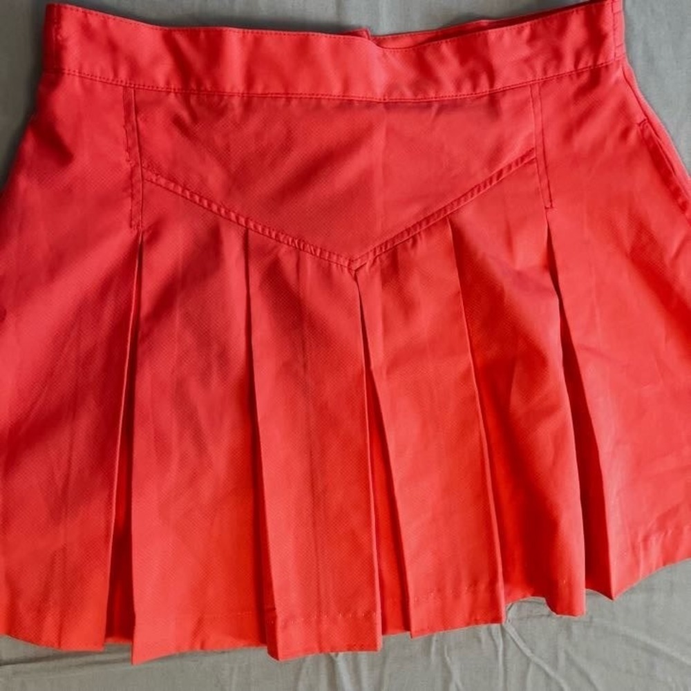 Wilson Tennis A Line Skirt Womens 8 Coral Pleated Back Zip Performance Athletic - Picture 3 of 14